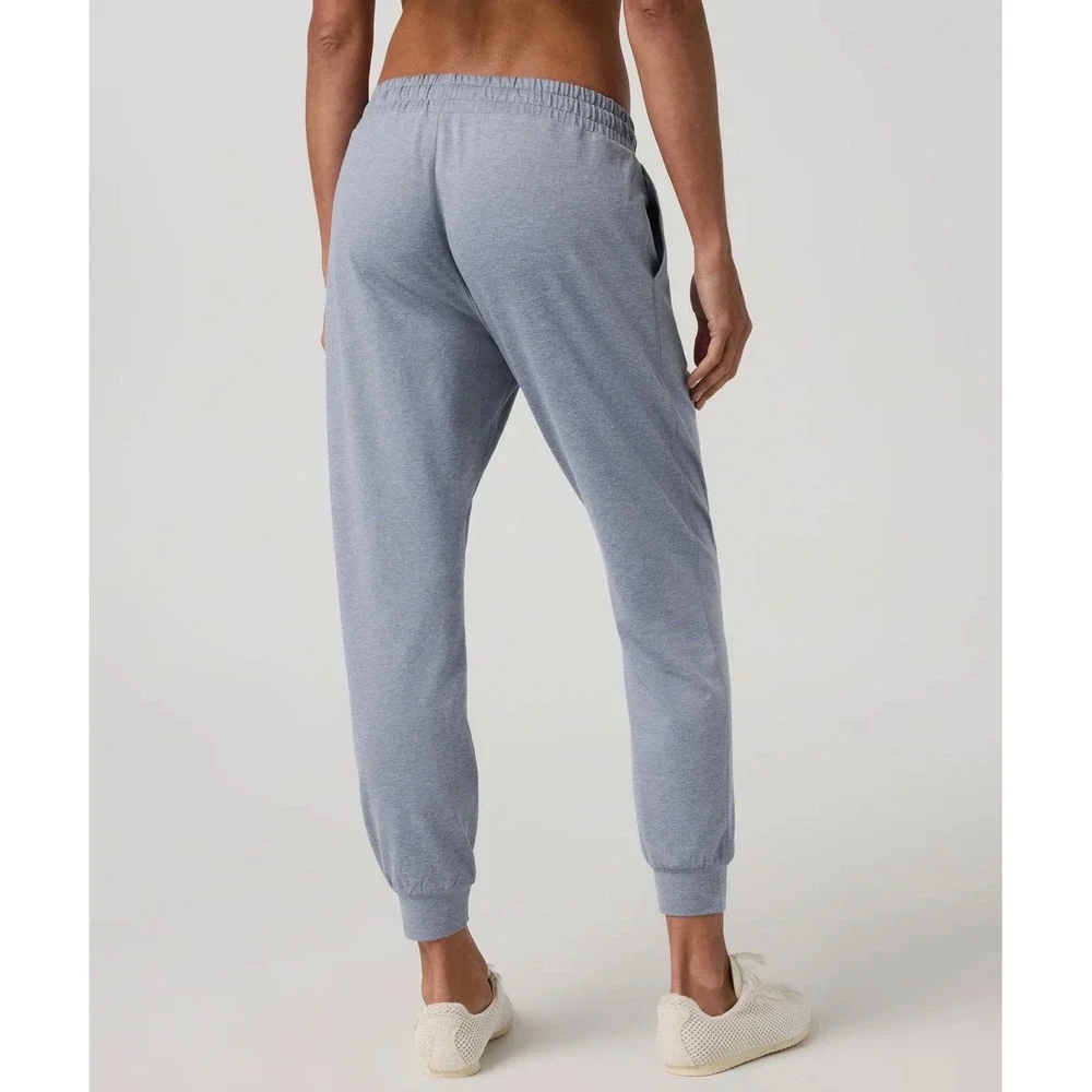 Vuori Performance Jogger Heathered Blue DreamKnit Slim Fit Sweatpants Womens L